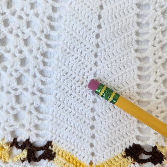 Vintage Hand Crocheted Waist Half Apron Housewife Chef Cook Baking Cute Retro - Picture 8 of 8